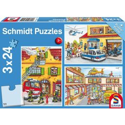 Schmidt Spiele Puzzle - Gasilci in policija, 24 delov
