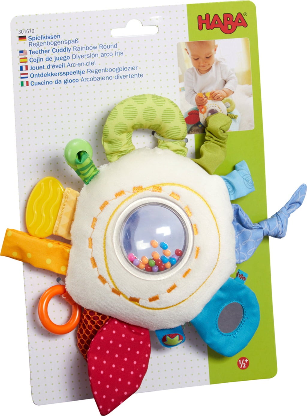HABA Cuscino da Gioco Arcobaleno Divertente - 1 pz.