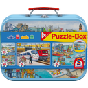 Puzzle-Box in Scatola di Metallo, 2 x 26 Pezzi, 2 x 48 Pezzi - 1 pz.