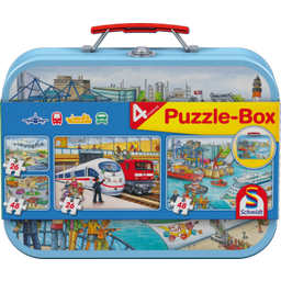 Puzzle-Box in Scatola di Metallo, 2 x 26 Pezzi, 2 x 48 Pezzi - 1 pz.