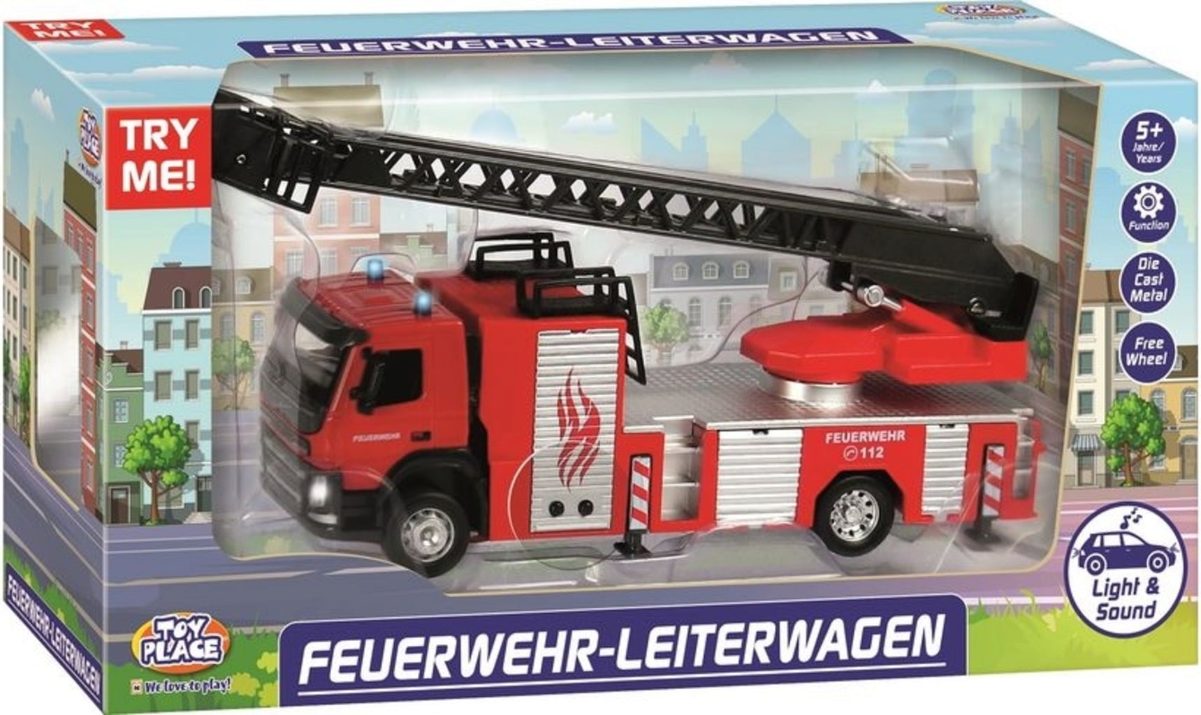 Feuerwehr Leiterwagen mit Licht und Sound 1:50