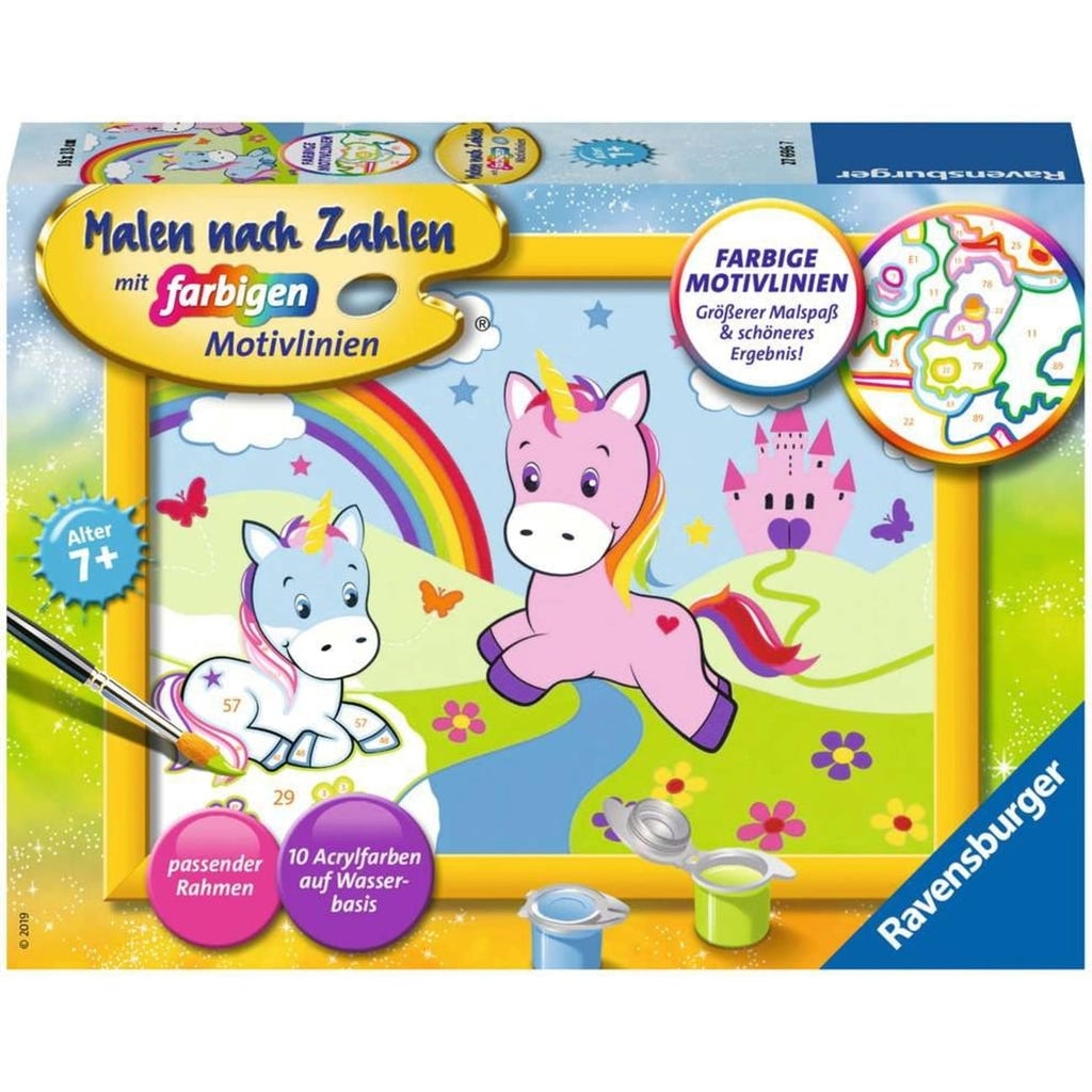 Ravensburger Malen Nach Zahlen 'Einhornliebe' – Für Kinder Ab 9 Jahren, Inkl. Farben & Pinsel