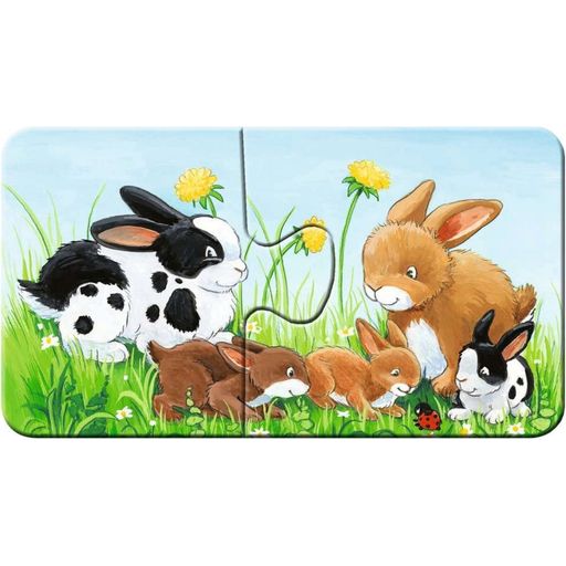 Puzzle - Tierfamilien auf dem Bauernhof, 9 x 2 Teile - 1 Stk
