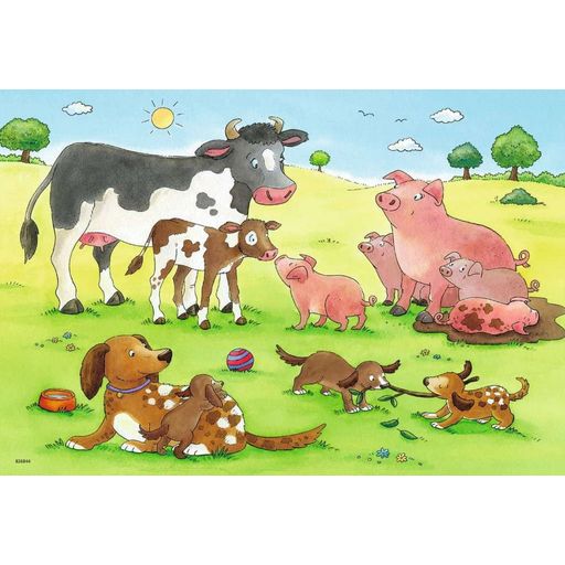 Puzzle - Happy Animal Families, 2x 12 Pieces - 1 item
