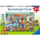 Ravensburger Puzzle - Gremo po nakupih, 2 x 12 delov - 1 k.