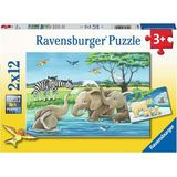 Puzzle - Animal Babies From Around The World, 2 x 12 Pieces