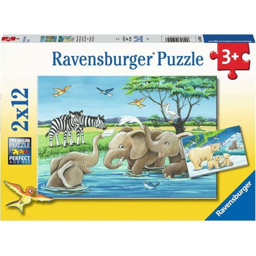 Puzzle - Živalski mladički z vsega sveta, 2 x 12 delov - 1 k.