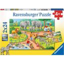 Ravensburger Puzzle - A Day At The Zoo, 2 x 24 Pieces - 1 item