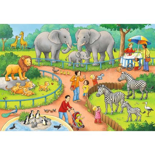 Ravensburger Puzzle - A Day At The Zoo, 2 x 24 Pieces - 1 item