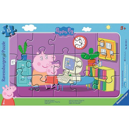 Puzzle - Peppa At The Computer, 15 Pieces - 1 item