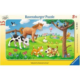 Puzzle - Sestavljanka z okvirjem - Ljubki živalski prijatelji, 15 delov