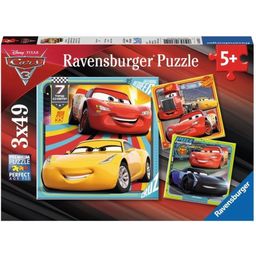 Puzzle - Avtomobili 3 - Pisani dirkači, 3 x 49 delov
