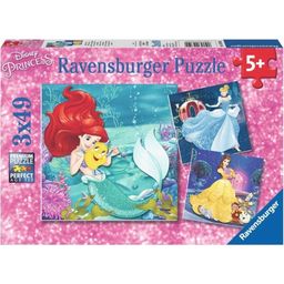Puzzle - Le Avventure delle Principesse, 3 x 49 Pezzi