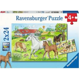 Puzzle - At the Horse Farm, 2 x 24 Pieces