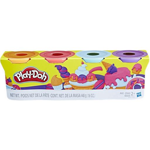 Play-Doh 4-delni komplet plastelina SWEET (oranžna, roza, svetlo modra in vijolična) - 1 k.