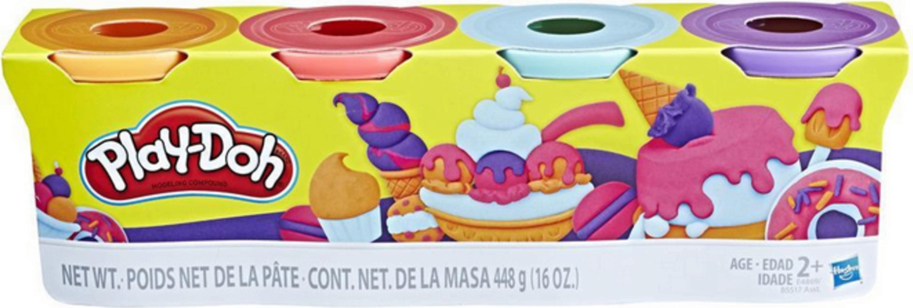 Play-Doh 4 pack SWEET (orange, rosa, ljusblå och lila) - 1 st.