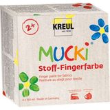 KREUL Mucki Tyg Fingerfärger set med 4 st.
