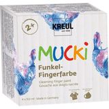 KREUL Mucki Funkel Fingerfärg set av 4