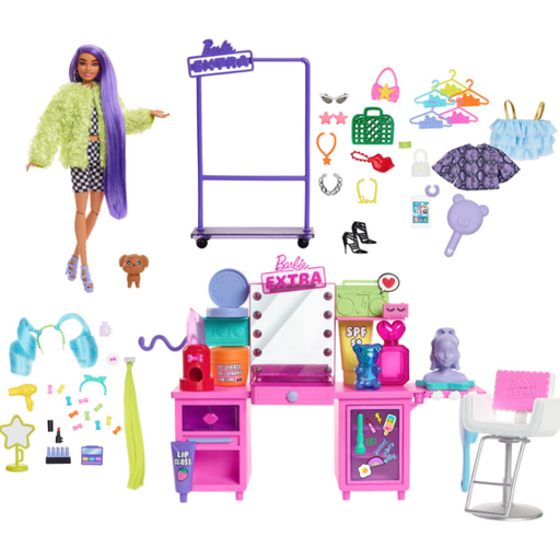 Igralni komplet z Barbie, styling mizo in več kot 45 dodatki - 1 k.