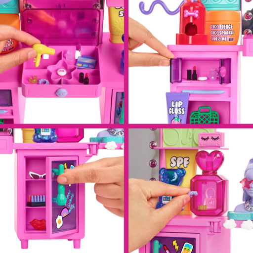 Igralni komplet z Barbie, styling mizo in več kot 45 dodatki - 1 k.