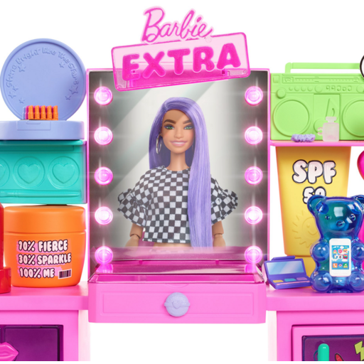 Extra Spielset mit Barbie-Puppe, Stylingtisch und mehr als 45 Zubehörteilen - 1 Stk