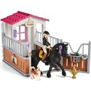 42437 - Horse Club - Box per Cavalli con Tori e il suo Cavallo Principessa - 1 pz.
