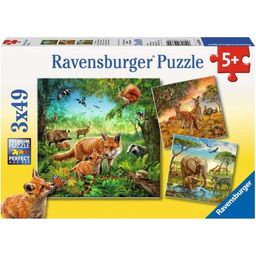 Puzzle - Animali della Terra, 3 x 49 Pezzi - 1 pz.