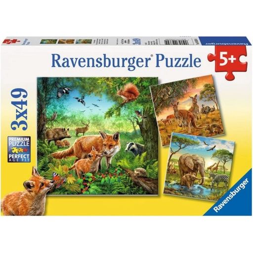 Ravensburger Puzzle - Tiere der Erde, 3x49 Teile - 1 Stk