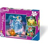Puzzle - Snow White, Cinderella, Ariel, 3x49 Pieces