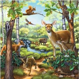 Puzzle - gozd/živalski vrt/hišne živali, 3 x 49 delov - 1 k.