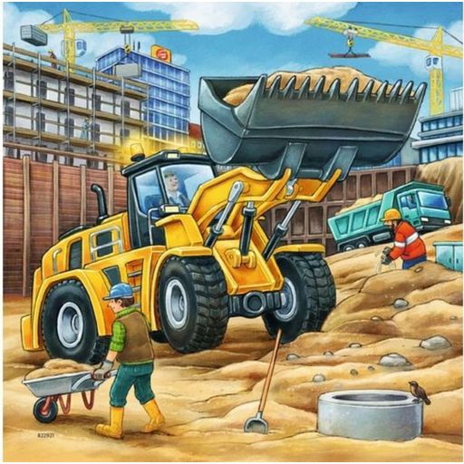 Puzzle - Large Construction Vehicles, 3x 49 Pieces - 1 item