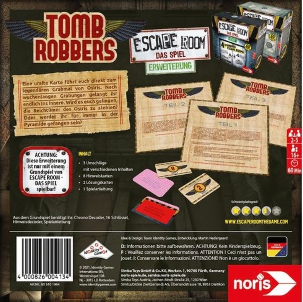 Escape Room - Tomb Robbers Espansione (IN TEDESCO) - 1 pz.