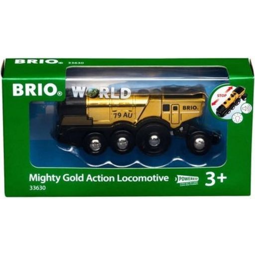 BRIO Bahn - Goldene Batterielok mit Licht und Sound - 1 Stk