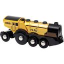 Golden Battery Locomotive With Light And Sound - 1 item