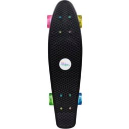 Skateboard Fun, schwarz mit Neon-Leuchtrollen - 1 Stk
