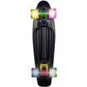 Skateboard Fun, schwarz mit Neon-Leuchtrollen - 1 Stk
