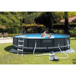 Intex Frame Pool Ultra Rondo XTR Ø 488x122 cm - Pool, Sand Filter System, Safety Ladder, Cover & Ground Protection Tarpaulin