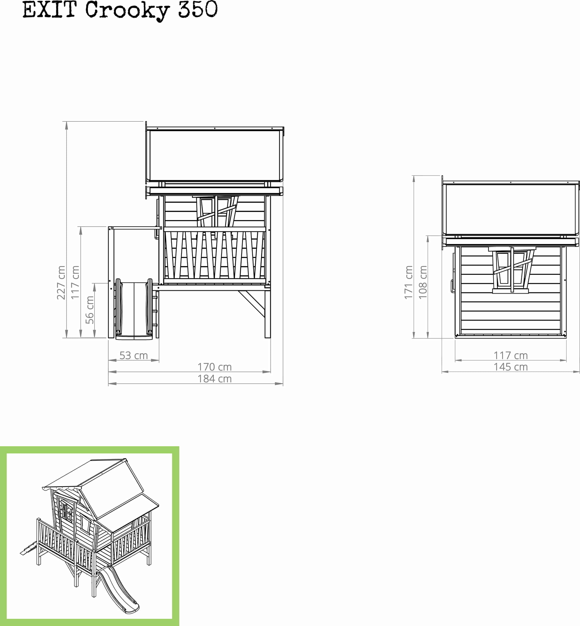 Exit Toys Holzspielhaus Crooky 350 - 1 Stk