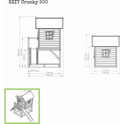 Exit Toys Lesena igralna hiška Crooky 500 - 1 kos