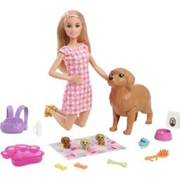 Barbie Doll With Dog And Puppies