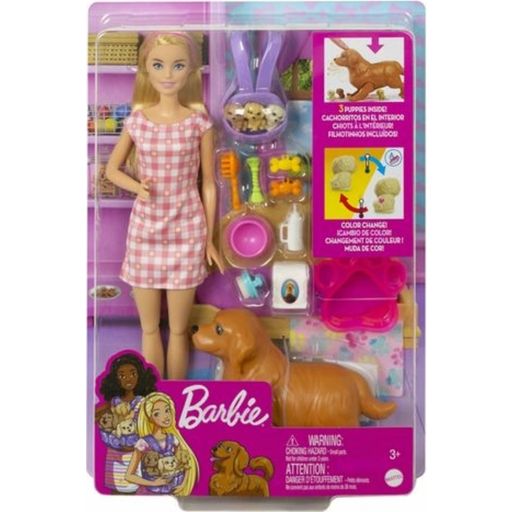 Barbie Doll With Dog And Puppies - 1 item