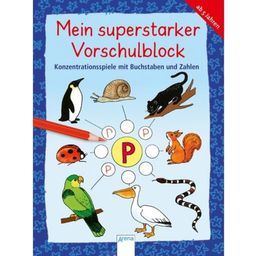 Mein superstarker Vorschulblock - Konzentrationsspiele mit Buchstaben und Zahlen (V NEMŠČINI) - 1 k.