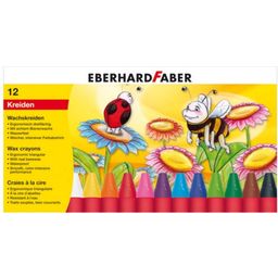 Eberhard Faber Three-Sided Wax Crayons, 12