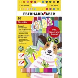 Eberhard Faber Colori Double Ended Felt-Tip Pens, 20 - 1 set