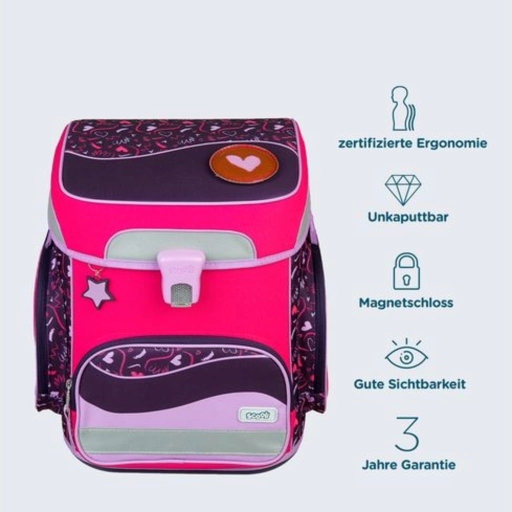 Schulranzen-Set EasyFit 5teilig Glow-Edition Heartbeat - 1 Stk