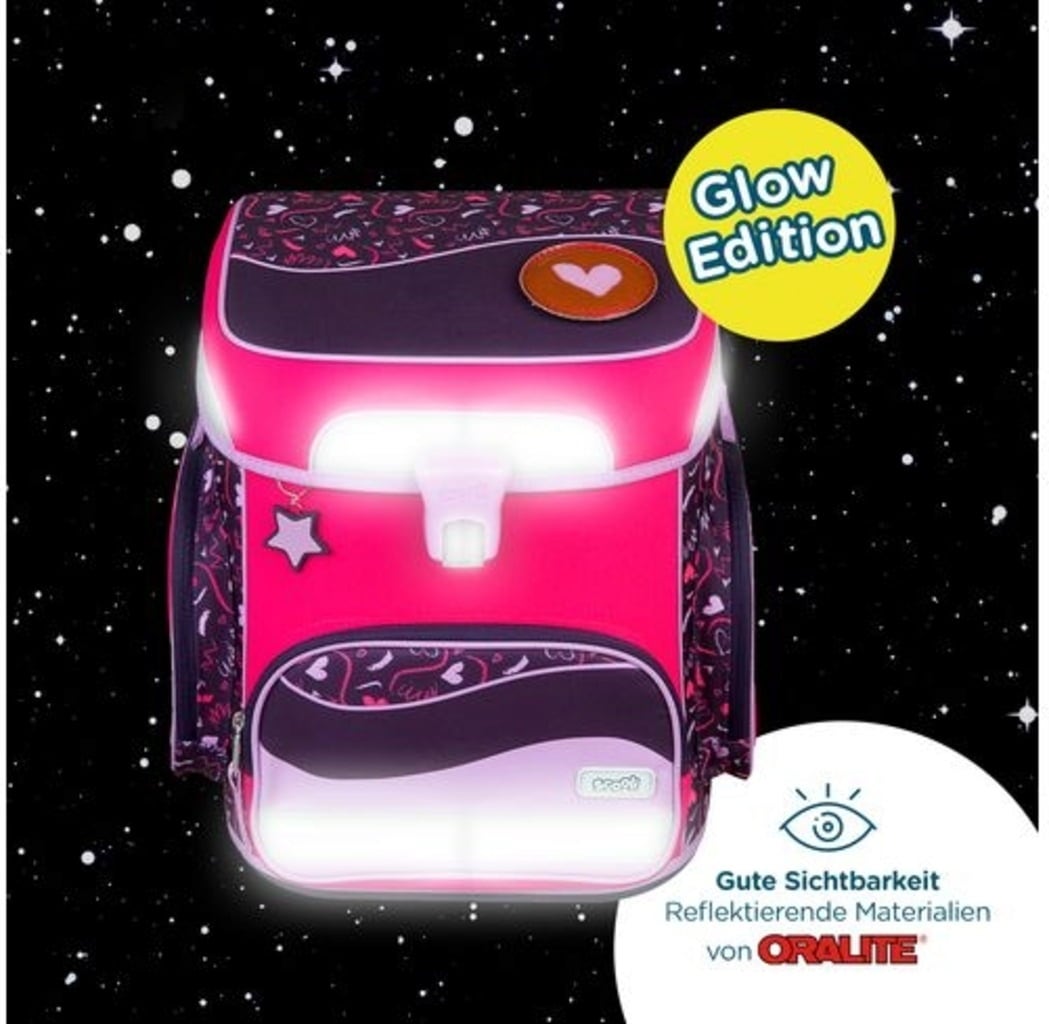 Schulranzen-Set EasyFit 5teilig Glow-Edition Heartbeat - 1 Stk