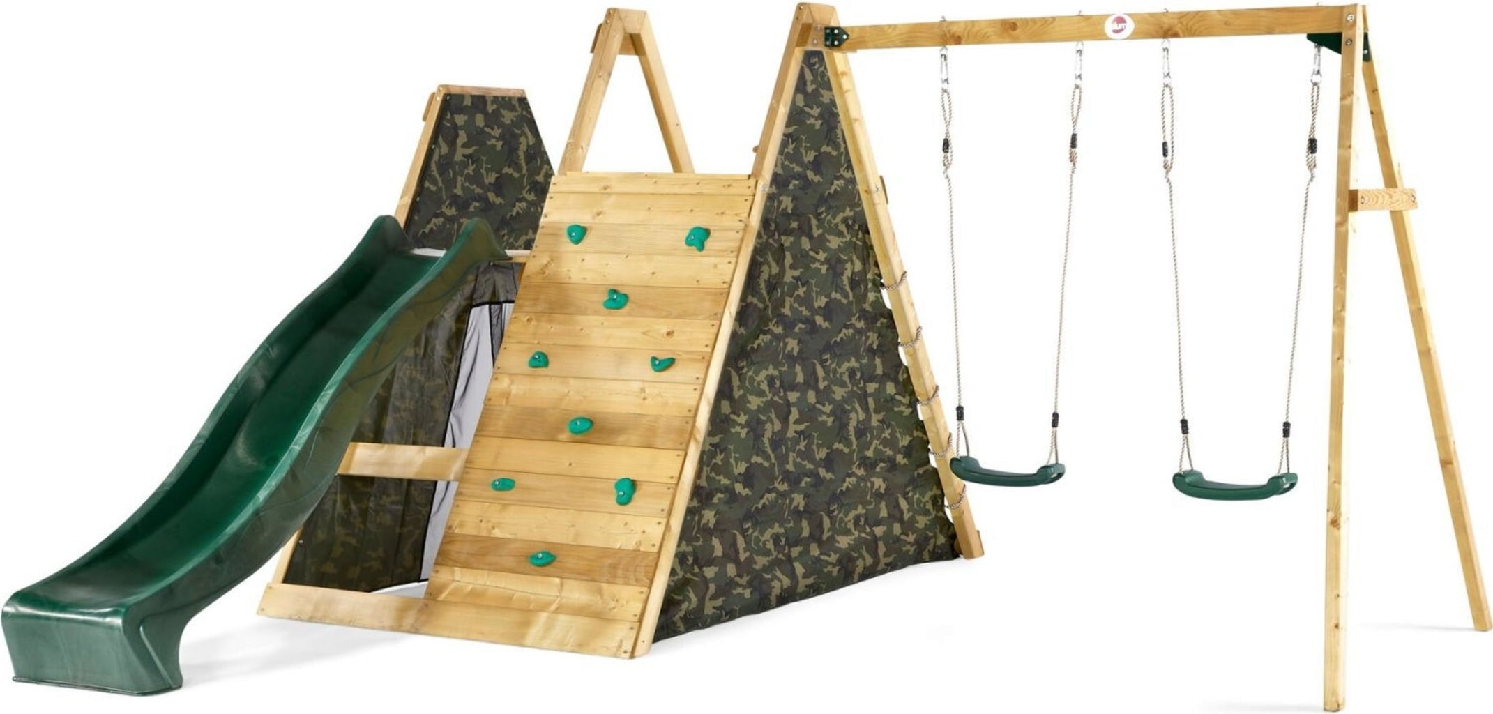Plum Holz Kletterpyramide mit Doppelschaukel