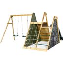 Wooden Climbing Pyramid With Double Swing - 1 item