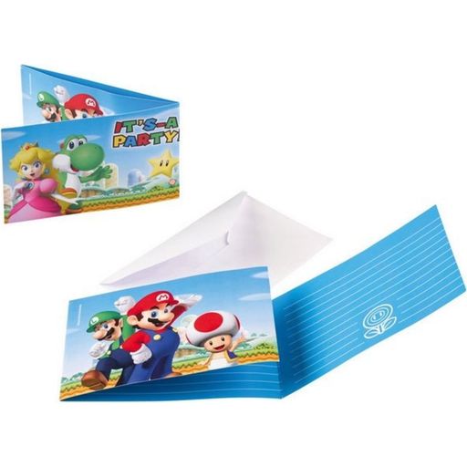 Amscan Super Mario Invitation Cards, 8 - 1 set