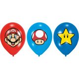Amscan Latex-Ballons "Super Mario" 6 Stück